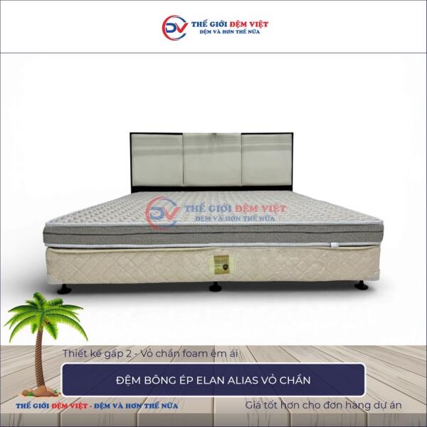 Đệm bông ép Elan Alias gấp 2 vỏ chần